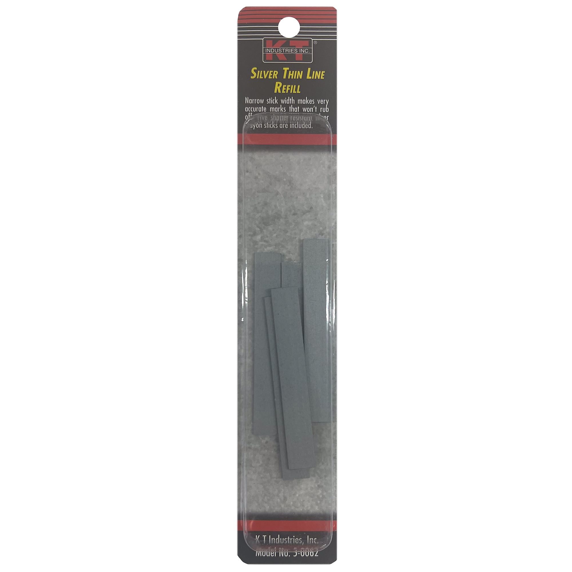K-T Industries Silver Thin Line Marker Refills — 5-Pack, Model# 5-0062